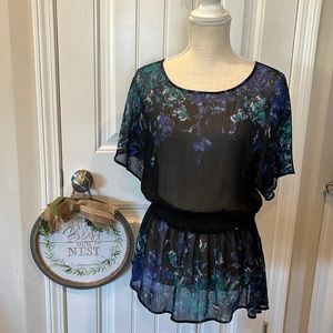 LOFT sheer topper blouse